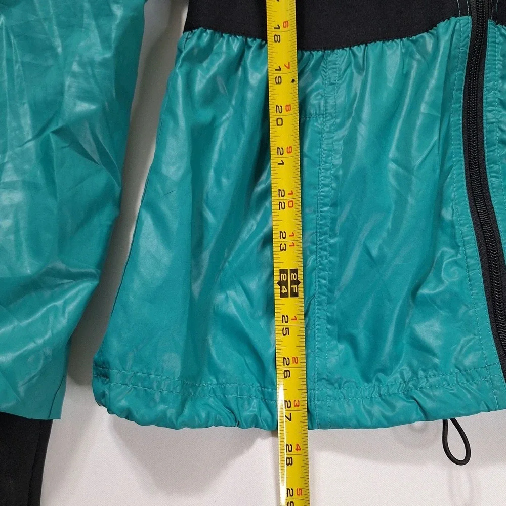 Colosseum Athletics Hooded Windbreaker Womens S Teal Jacket Thumbhole Cuffs Mesh